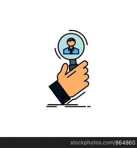 recruitment, search, find, human resource, people Flat Color Icon Vector