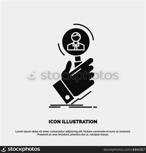 recruitment, search, find, human resource, people Icon. glyph vector gray symbol for UI and UX, website or mobile application. Vector EPS10 Abstract Template background