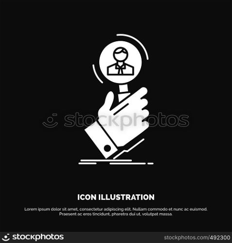 recruitment, search, find, human resource, people Icon. glyph vector symbol for UI and UX, website or mobile application. Vector EPS10 Abstract Template background