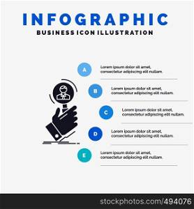 recruitment, search, find, human resource, people Infographics Template for Website and Presentation. GLyph Gray icon with Blue infographic style vector illustration.. Vector EPS10 Abstract Template background