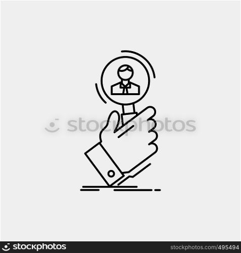 recruitment, search, find, human resource, people Line Icon. Vector isolated illustration. Vector EPS10 Abstract Template background