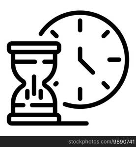 Recruitment time icon. Outline recruitment time vector icon for web design isolated on white background. Recruitment time icon, outline style