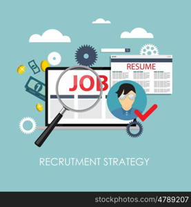 Recrutment Strategy Business Concept. External International relations directors. Vector Illustration EPS10. Recrutment Strategy Business Concept. External International r