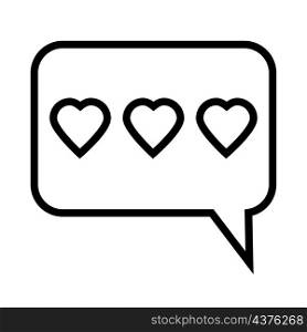 Rectangle chat icon. Outline art. Hearts sign. Dialogue symbol. Communication message. Vector illustration. Stock image. EPS 10.. Rectangle chat icon. Outline art. Hearts sign. Dialogue symbol. Communication message. Vector illustration. Stock image.
