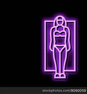 rectangle female body type neon light sign vector. rectangle female body type illustration. rectangle female body type neon glow icon illustration