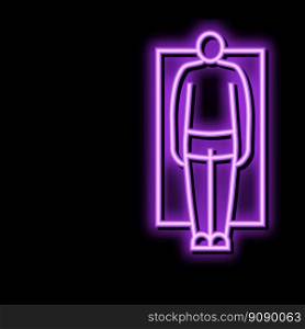 rectangle male body type neon light sign vector. rectangle male body type illustration. rectangle male body type neon glow icon illustration