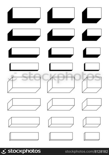 rectangle shape with shadow thin line and outline for background.