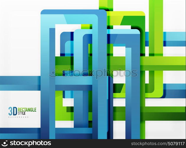 Rectangle tube elements, vector background. Rectangle tube elements, vector 3d background