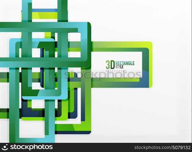 Rectangle tube elements, vector background. Rectangle tube elements, vector 3d background