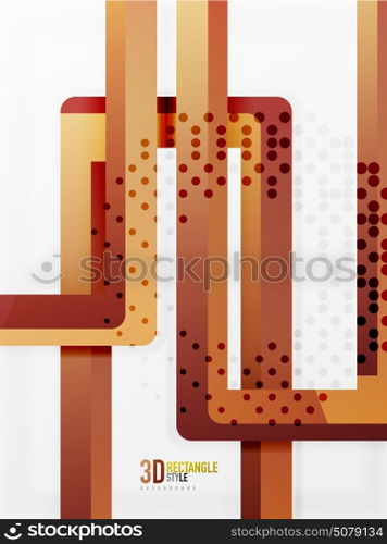 Rectangle tube elements, vector background. Rectangle tube elements, vector 3d background