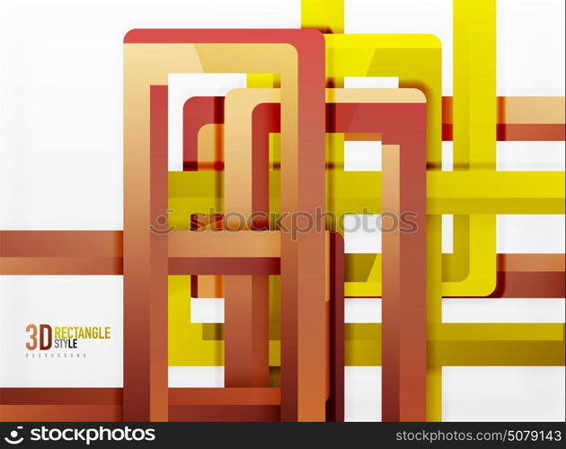 Rectangle tube elements, vector background. Rectangle tube elements, vector 3d background