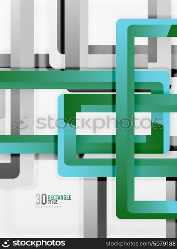 Rectangle tube elements, vector background. Rectangle tube elements, vector 3d background