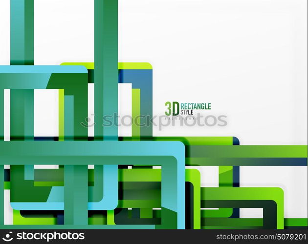 Rectangle tube elements, vector background. Rectangle tube elements, vector 3d background