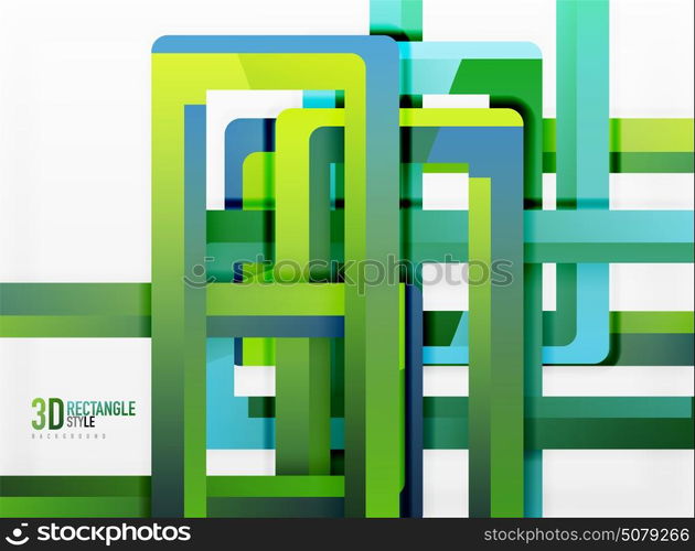 Rectangle tube elements, vector background. Rectangle tube elements, vector 3d background