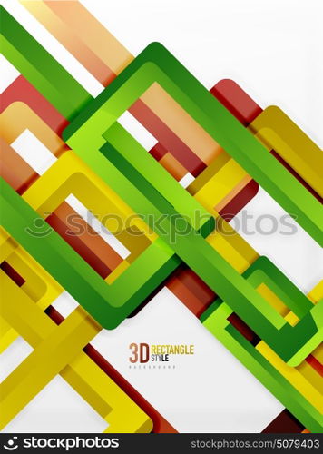 Rectangle tube elements, vector background. Rectangle tube elements, vector 3d background