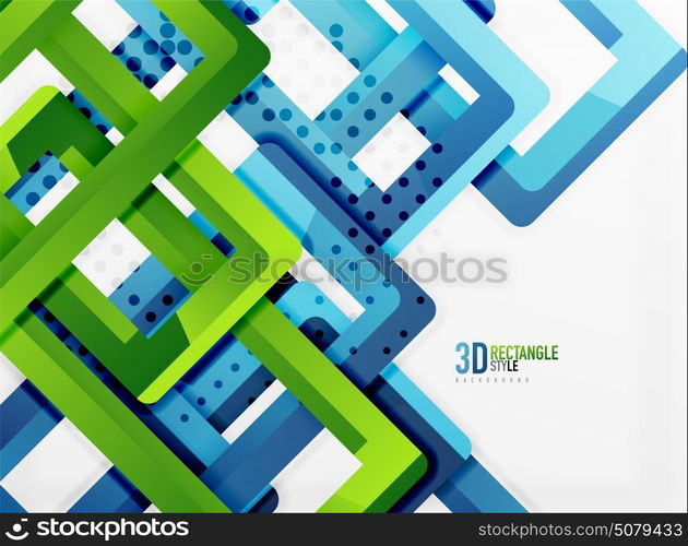 Rectangle tube elements, vector background. Rectangle tube elements, vector 3d background