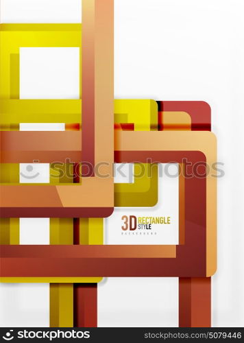 Rectangle tube elements, vector background. Rectangle tube elements, vector 3d background