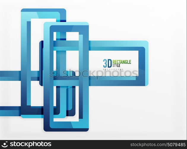 Rectangle tube elements, vector background. Rectangle tube elements, vector 3d background