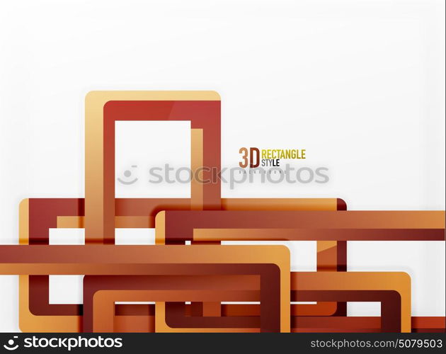Rectangle tube elements, vector background. Rectangle tube elements, vector 3d background