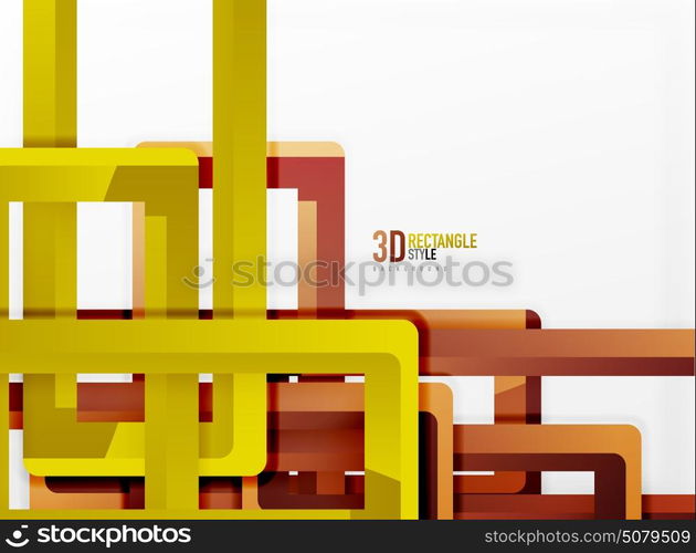 Rectangle tube elements, vector background. Rectangle tube elements, vector 3d background