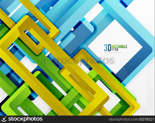 Rectangle tube elements, vector background. Rectangle tube elements, vector 3d background