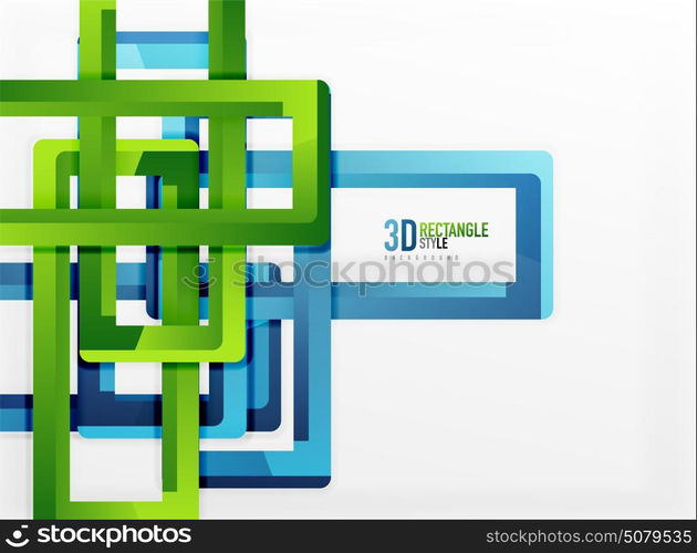 Rectangle tube elements, vector background. Rectangle tube elements, vector 3d background