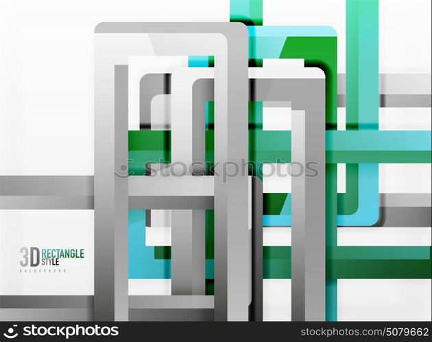 Rectangle tube elements, vector background. Rectangle tube elements, vector 3d background