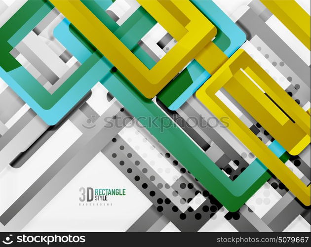 Rectangle tube elements, vector background. Rectangle tube elements, vector 3d background