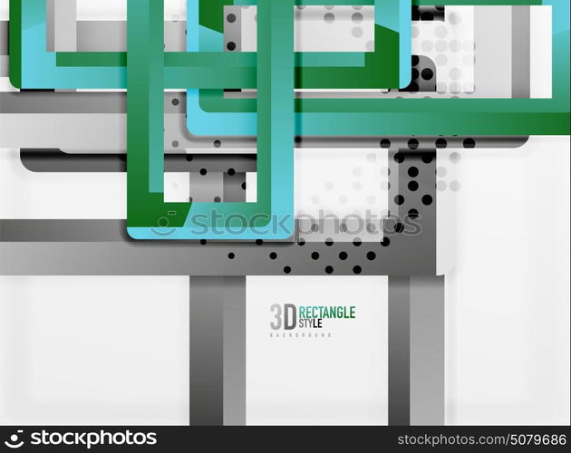 Rectangle tube elements, vector background. Rectangle tube elements, vector 3d background