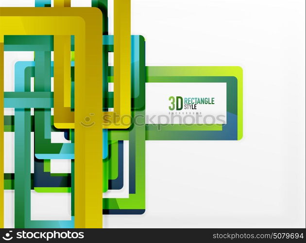 Rectangle tube elements, vector background. Rectangle tube elements, vector 3d background