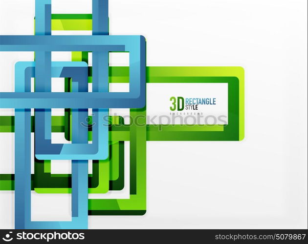 Rectangle tube elements, vector background. Rectangle tube elements, vector 3d background