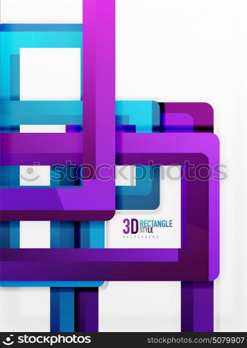 Rectangle tube elements, vector background. Rectangle tube elements, vector 3d background