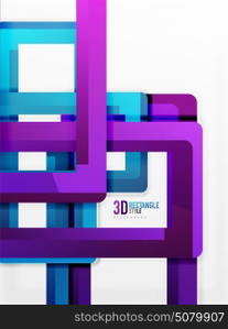 Rectangle tube elements, vector background. Rectangle tube elements, vector 3d background