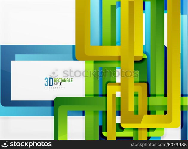 Rectangle tube elements, vector background. Rectangle tube elements, vector 3d background