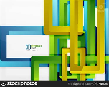 Rectangle tube elements, vector background. Rectangle tube elements, vector 3d background