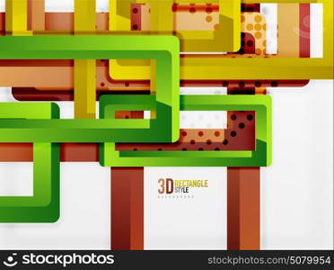 Rectangle tube elements, vector background. Rectangle tube elements, vector 3d background