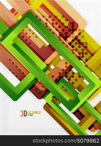 Rectangle tube elements, vector background. Rectangle tube elements, vector 3d background