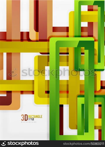 Rectangle tube elements, vector background. Rectangle tube elements, vector 3d background