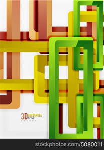 Rectangle tube elements, vector background. Rectangle tube elements, vector 3d background