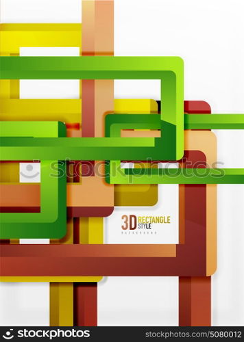 Rectangle tube elements, vector background. Rectangle tube elements, vector 3d background
