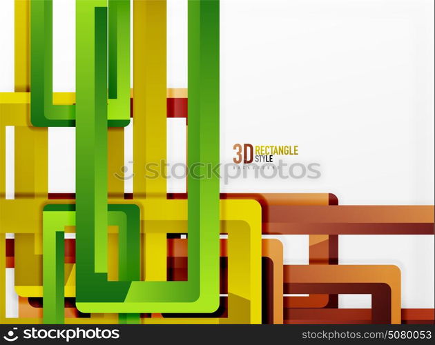 Rectangle tube elements, vector background. Rectangle tube elements, vector 3d background
