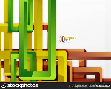 Rectangle tube elements, vector background. Rectangle tube elements, vector 3d background