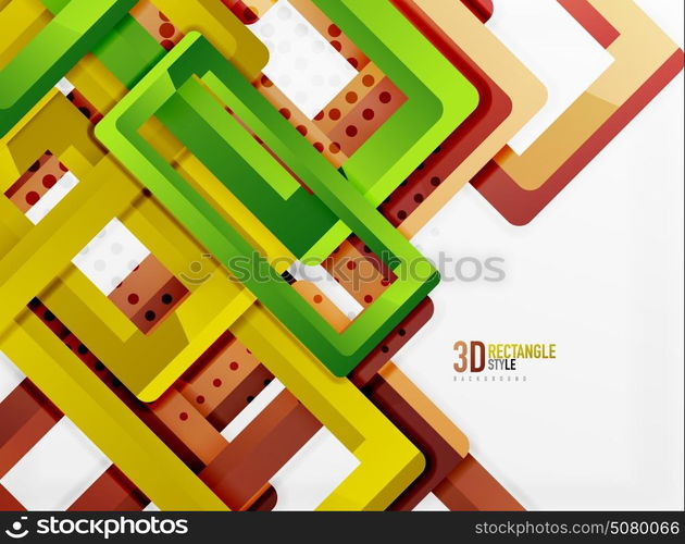 Rectangle tube elements, vector background. Rectangle tube elements, vector 3d background