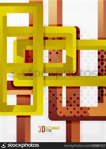 Rectangle tube elements, vector background. Rectangle tube elements, vector 3d background
