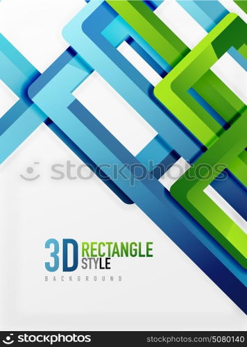 Rectangle tube elements, vector background. Rectangle tube elements, vector 3d background