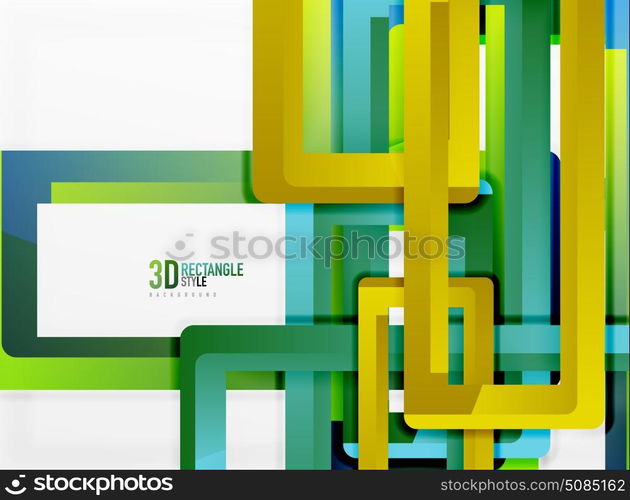 Rectangle tube elements, vector background. Rectangle tube elements, vector 3d background