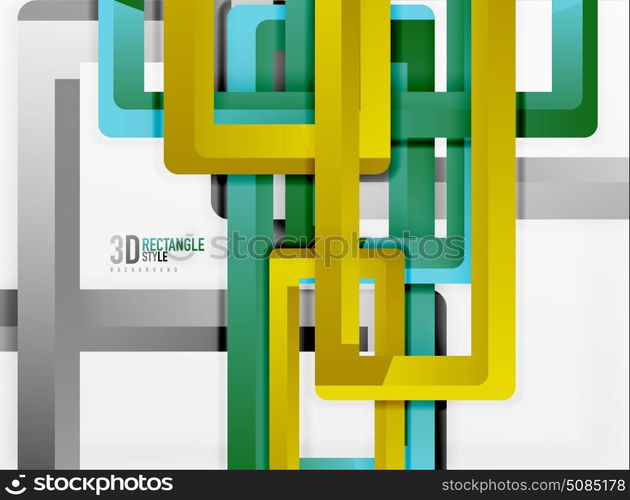 Rectangle tube elements, vector background. Rectangle tube elements, vector 3d background