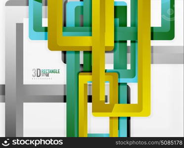 Rectangle tube elements, vector background. Rectangle tube elements, vector 3d background