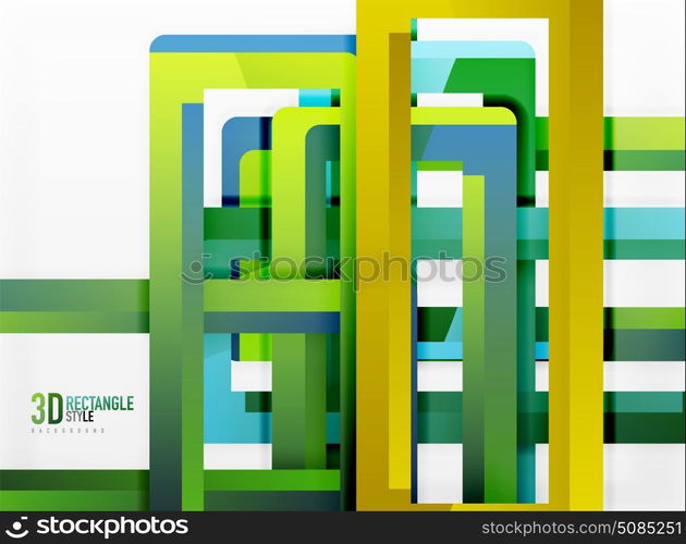 Rectangle tube elements, vector background. Rectangle tube elements, vector 3d background