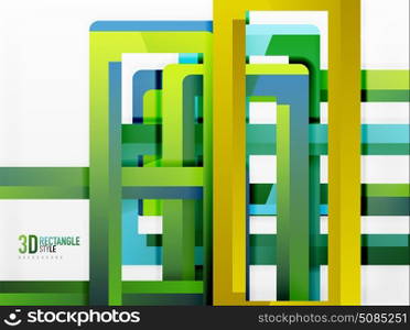 Rectangle tube elements, vector background. Rectangle tube elements, vector 3d background